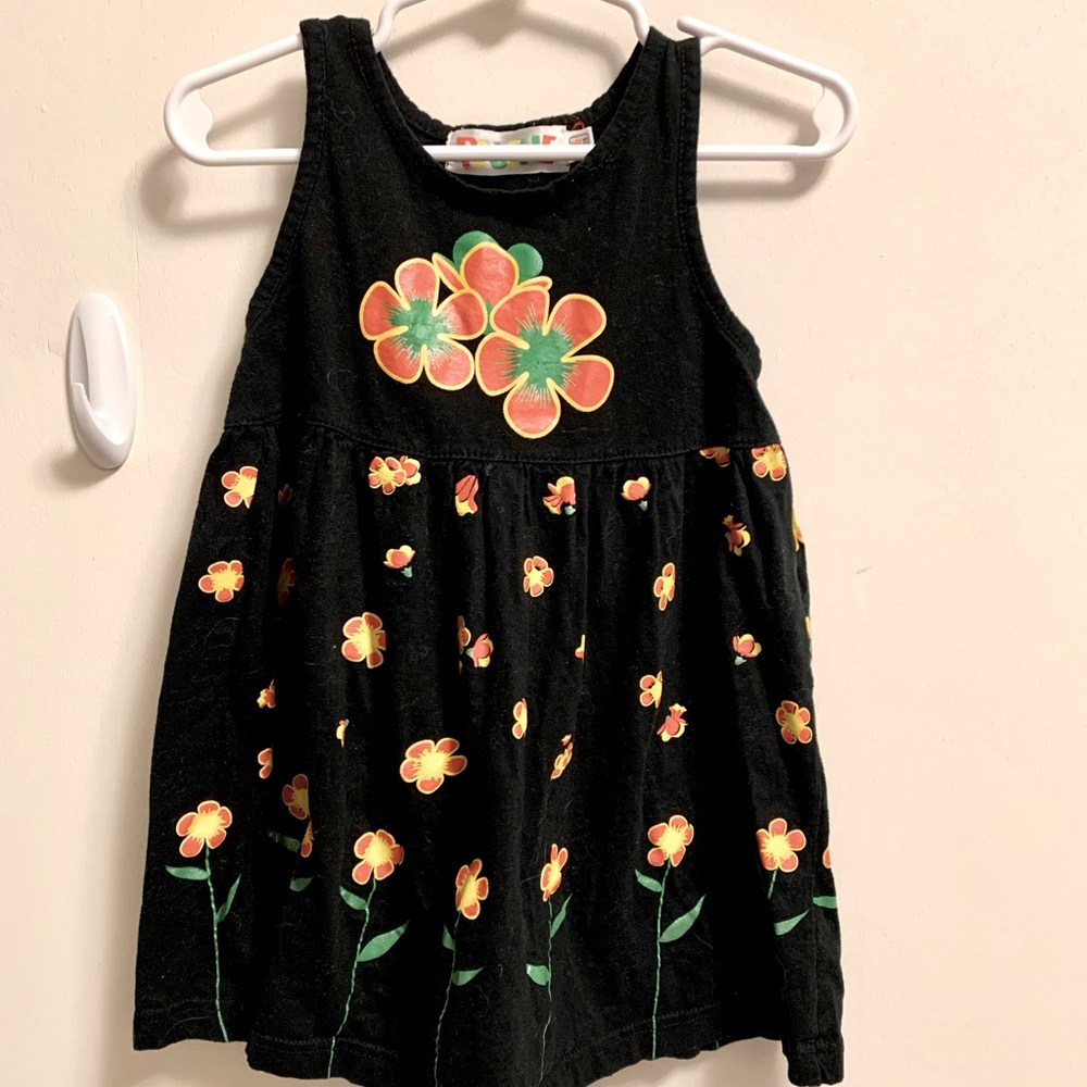 Pluche Black Floral Sleeveless Dress Size 36